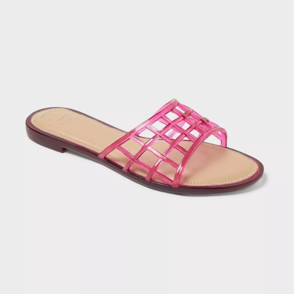Women's Harbor Jelly Slide Sandals - A New Day - Berry Purple 8